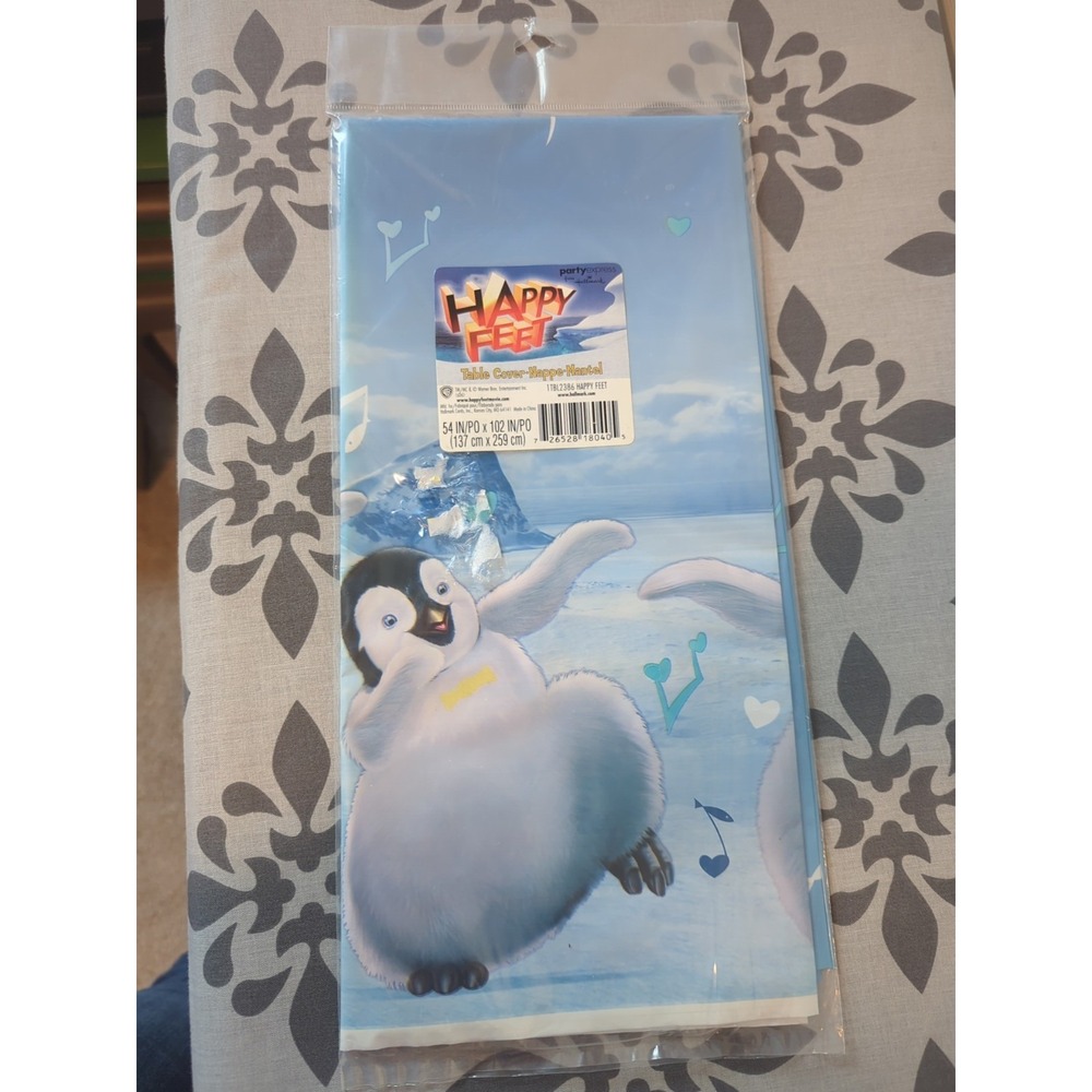 Hallmark Happy Feet Table Cover 54x102 Party Express Birthday Decor 1TBL2386